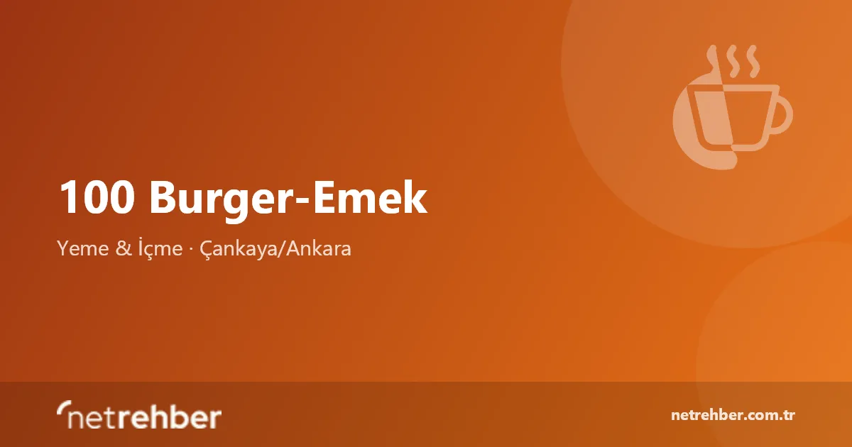 100 Burger-Emek kapak görseli