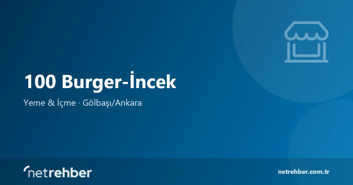 100 Burger-İncek kapak görseli