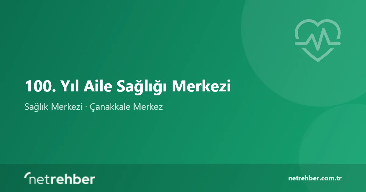 100. Yıl Aile Sağlığı Merkezi kapak görseli