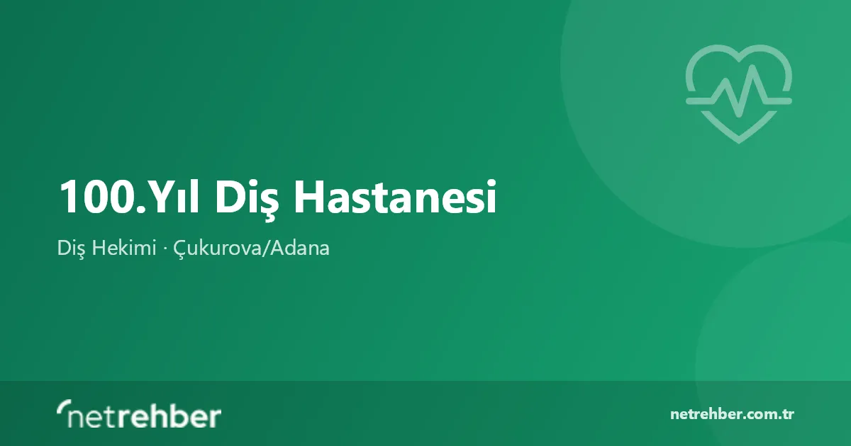 100.Yıl Diş Hastanesi kapak görseli