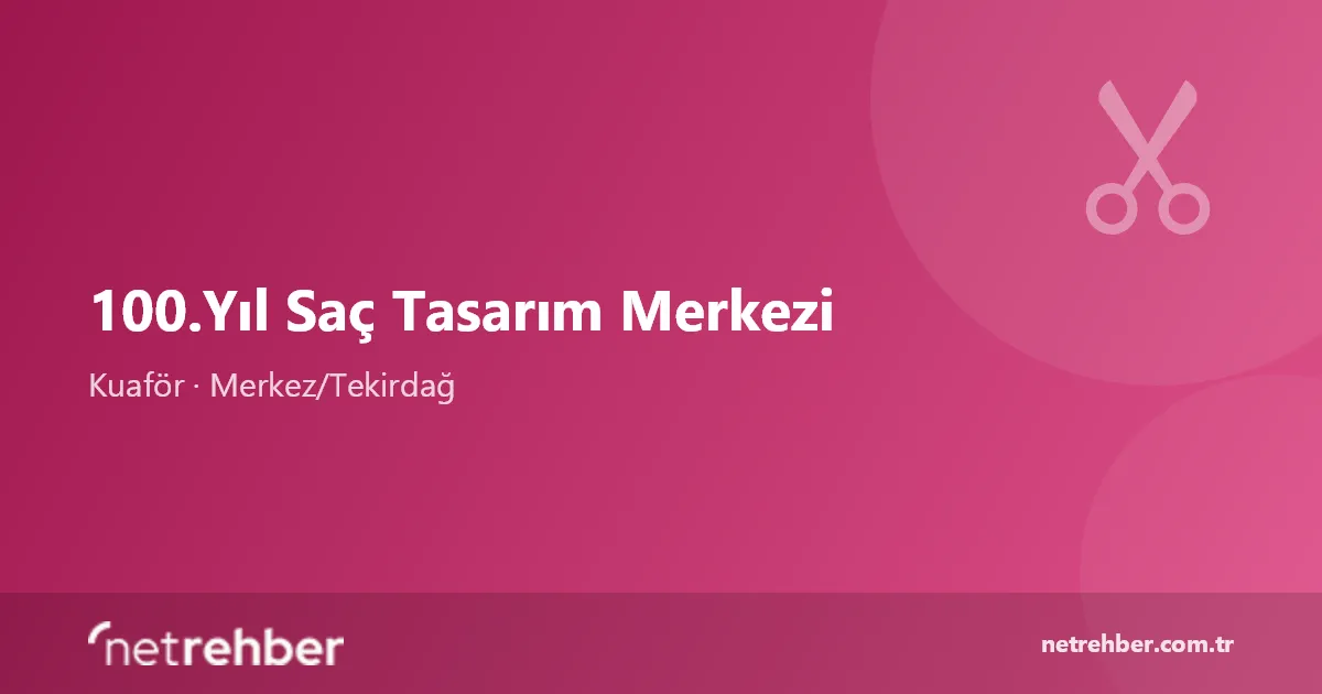 100.Yıl Saç Tasarım Merkezi kapak görseli