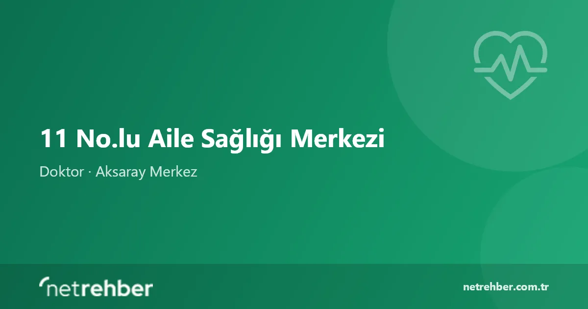 11 No.lu Aile Sağlığı Merkezi kapak görseli