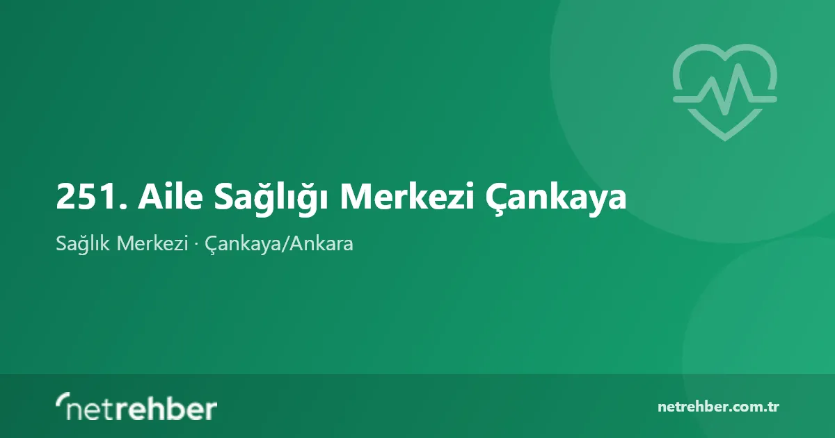 251. Aile Sağlığı Merkezi Çankaya kapak görseli