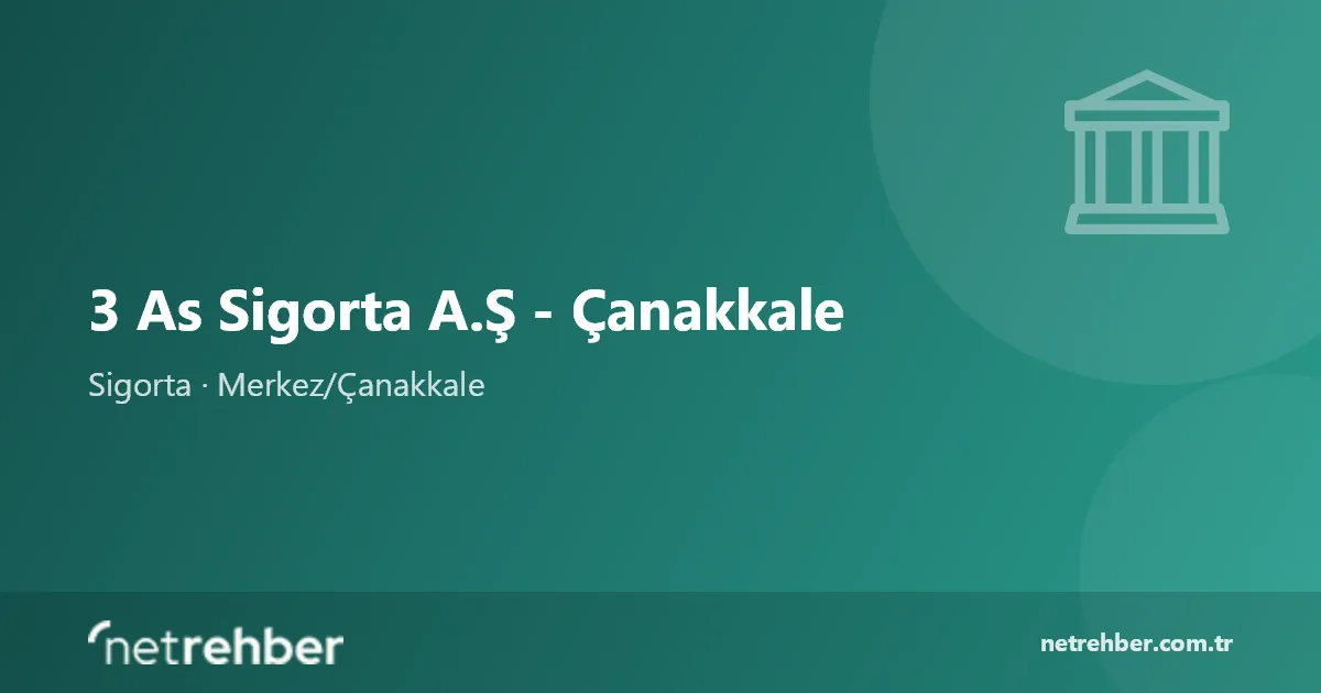 3 As Sigorta A.Ş - Çanakkale kapak görseli