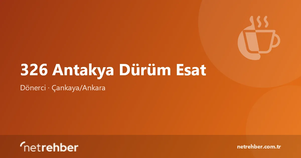 326 Antakya Dürüm Esat kapak görseli