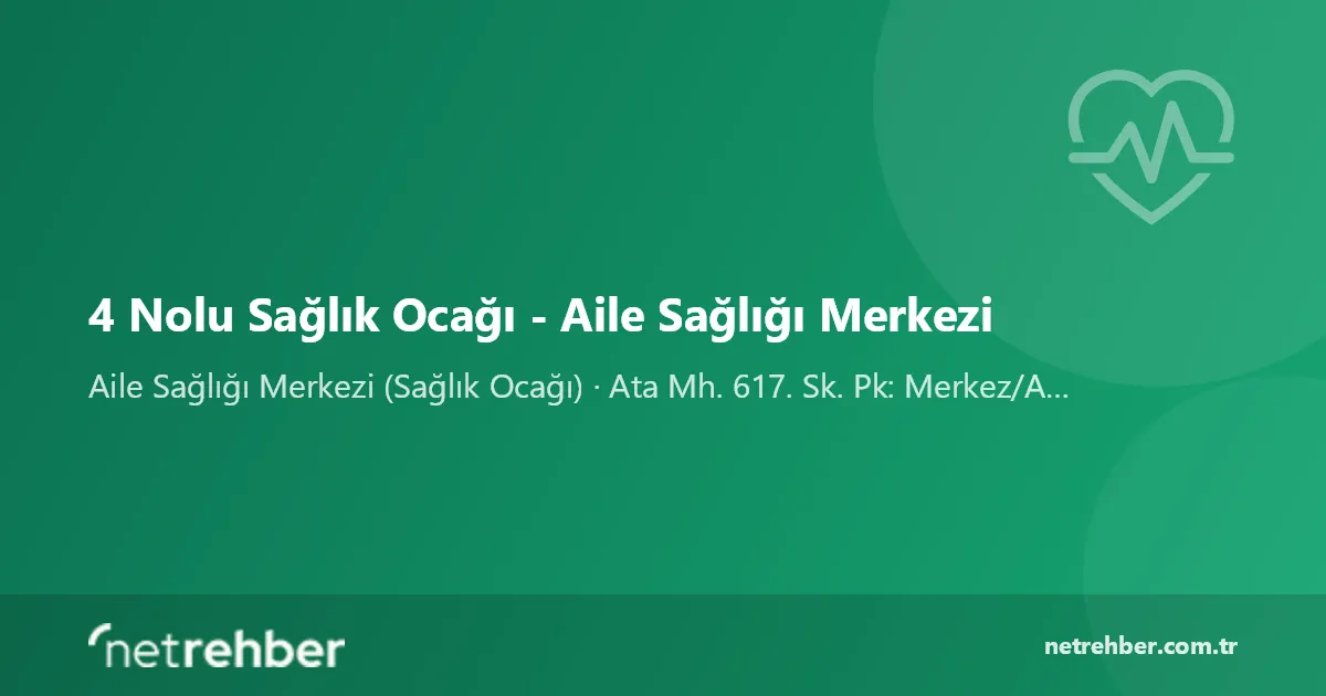 4 Nolu Sağlık Ocağı - Aile Sağlığı Merkezi kapak görseli