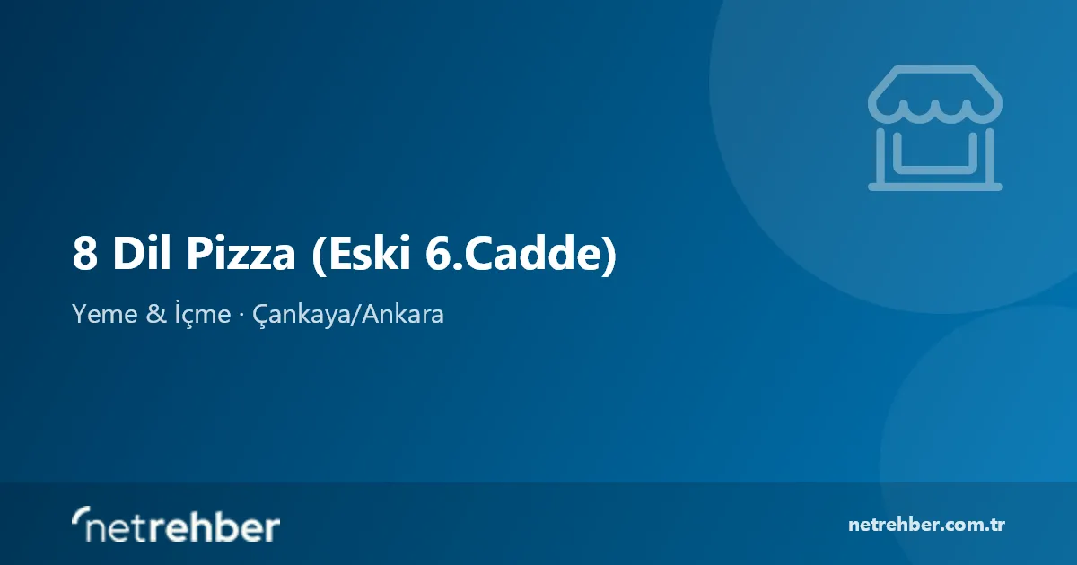 8 Dil Pizza (Eski 6.Cadde) kapak görseli