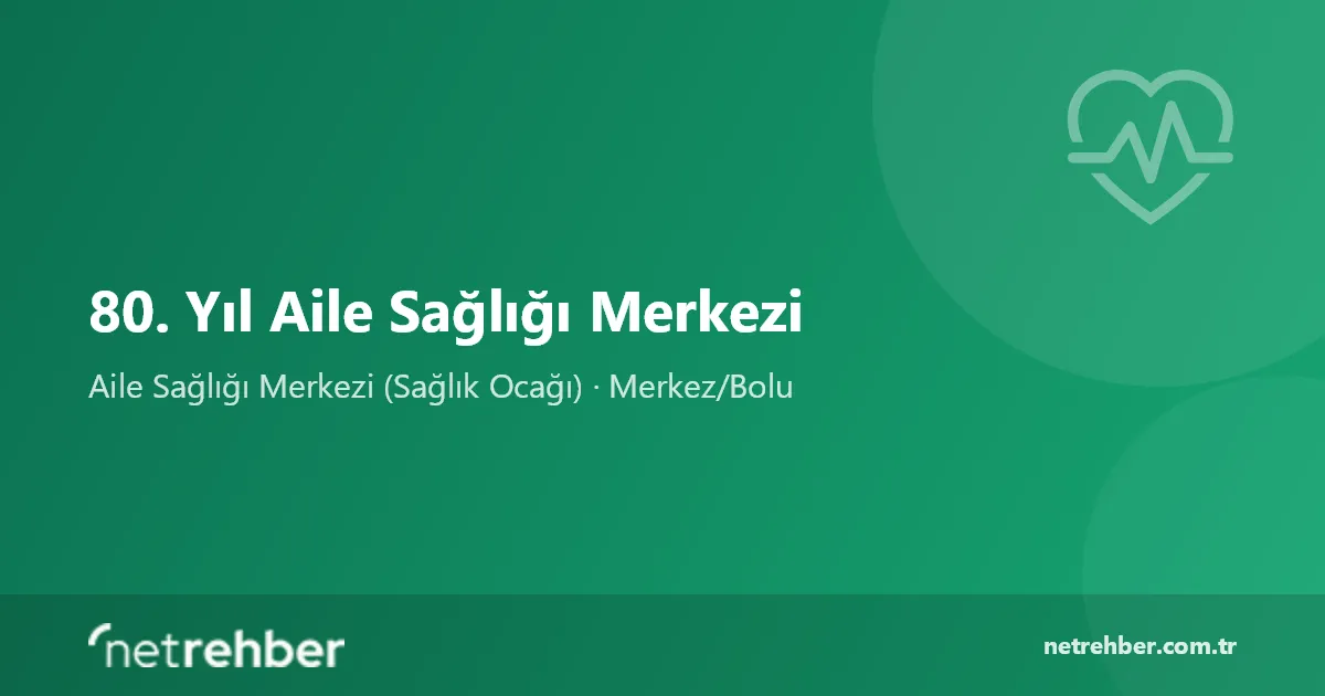 80. Yıl Aile Sağlığı Merkezi kapak görseli