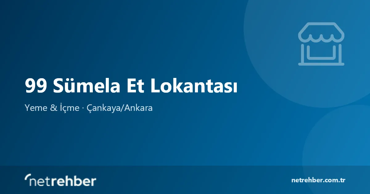 99 Sümela Et Lokantası kapak görseli
