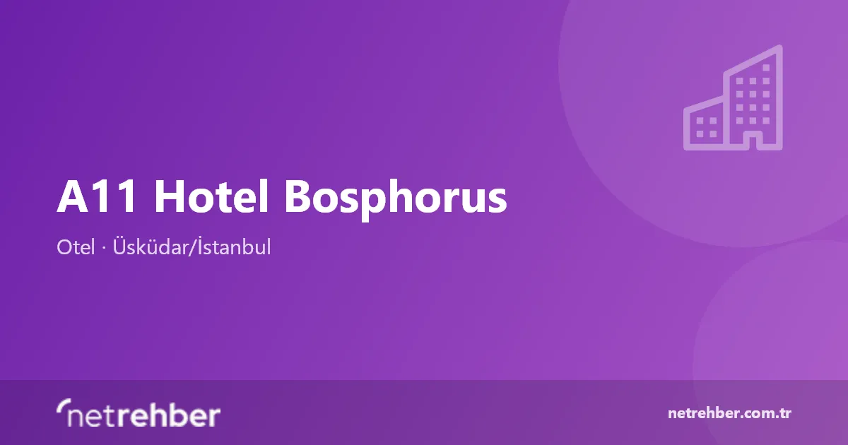 A11 Hotel Bosphorus kapak görseli