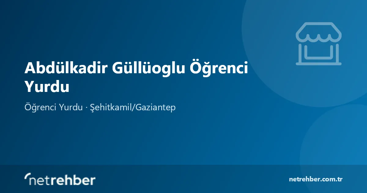 Abdülkadir Güllüoglu Öğrenci Yurdu kapak görseli
