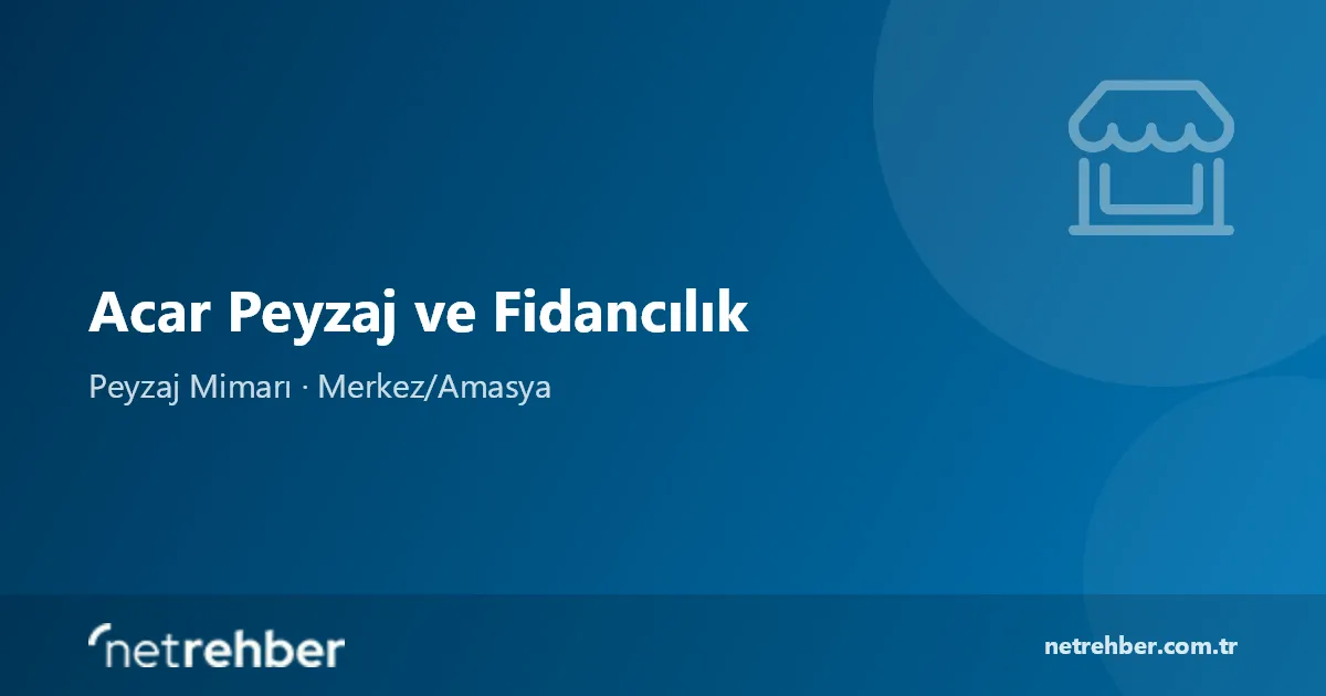 Acar Peyzaj ve Fidancılık kapak görseli