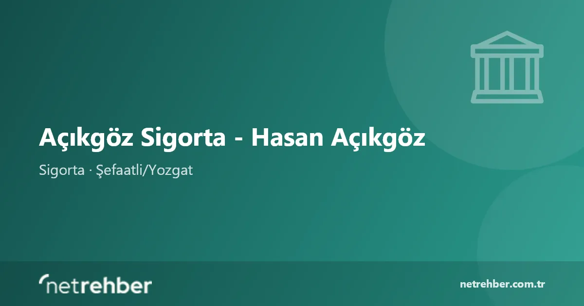 Açıkgöz Sigorta - Hasan Açıkgöz kapak görseli