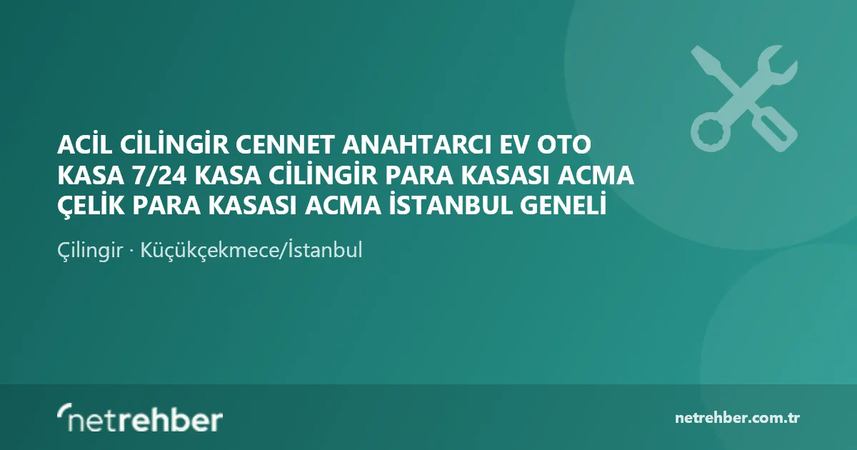 Acil Cilingir Cennet Anahtarcı Ev Oto Kasa 7/24 Kasa Cilingir Para Kasası Acma Çelik Para Kasası Acma İstanbul Geneli kapak görseli