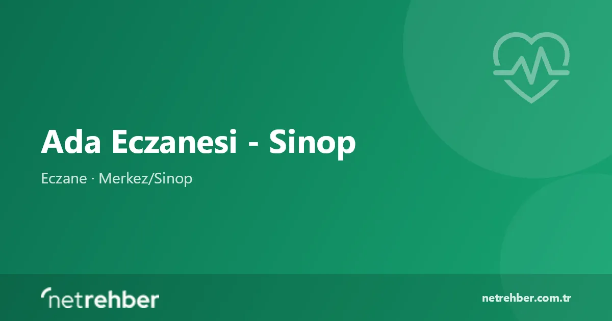 Ada Eczanesi - Sinop kapak görseli