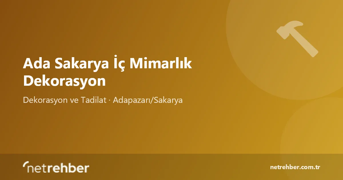 Ada Sakarya İç Mimarlık Dekorasyon kapak görseli