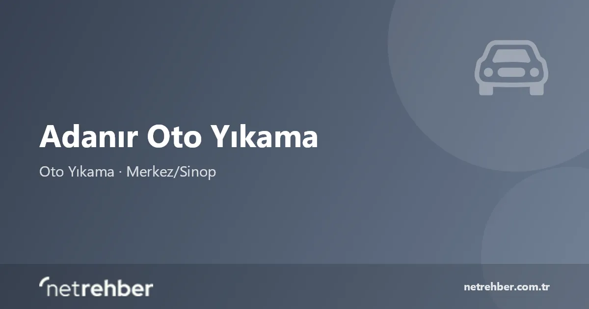 Adanır Oto Yıkama kapak görseli