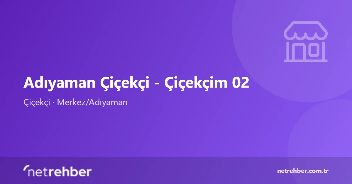 Adıyaman Çiçekçi - Çiçekçim 02 kapak görseli