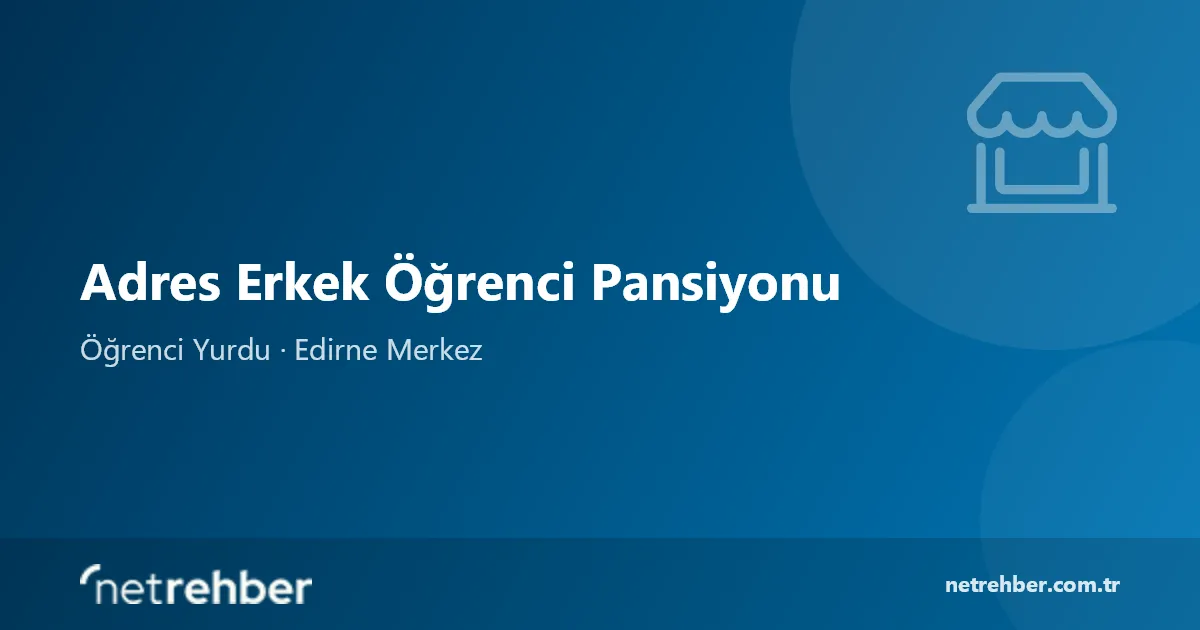 Adres Erkek Öğrenci Pansiyonu kapak görseli