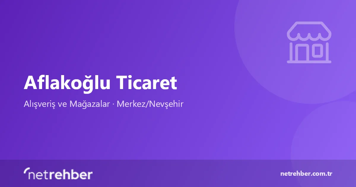 Aflakoğlu Ticaret kapak görseli