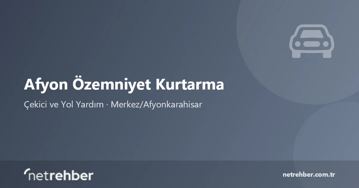 Afyon Özemniyet Kurtarma kapak görseli