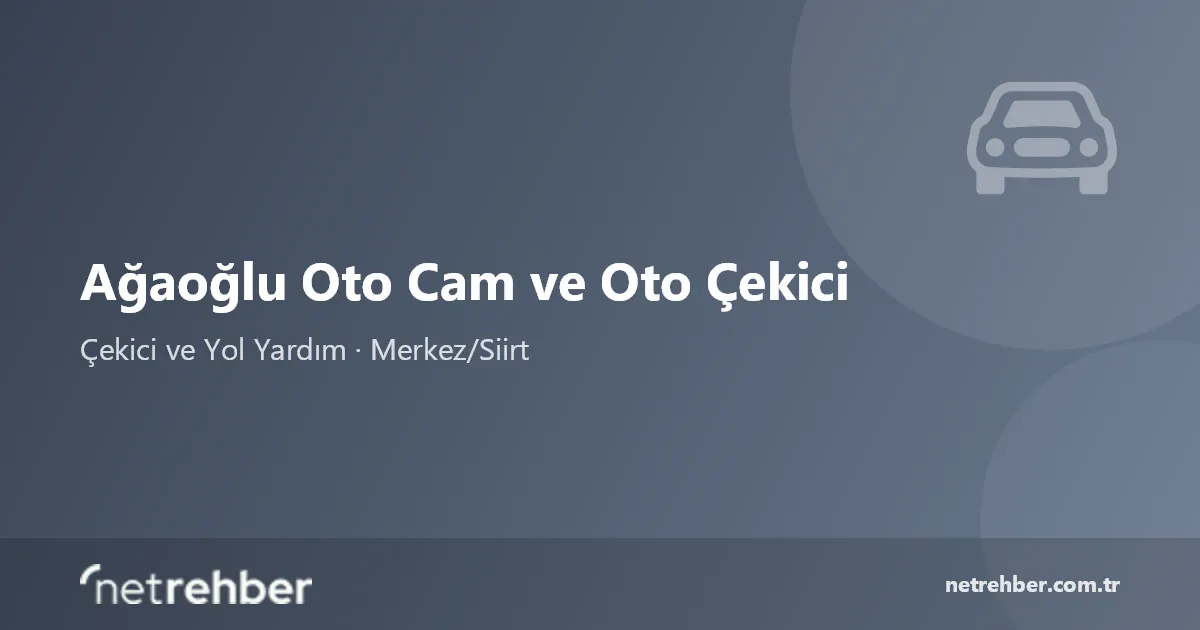 Ağaoğlu Oto Cam ve Oto Çekici kapak görseli