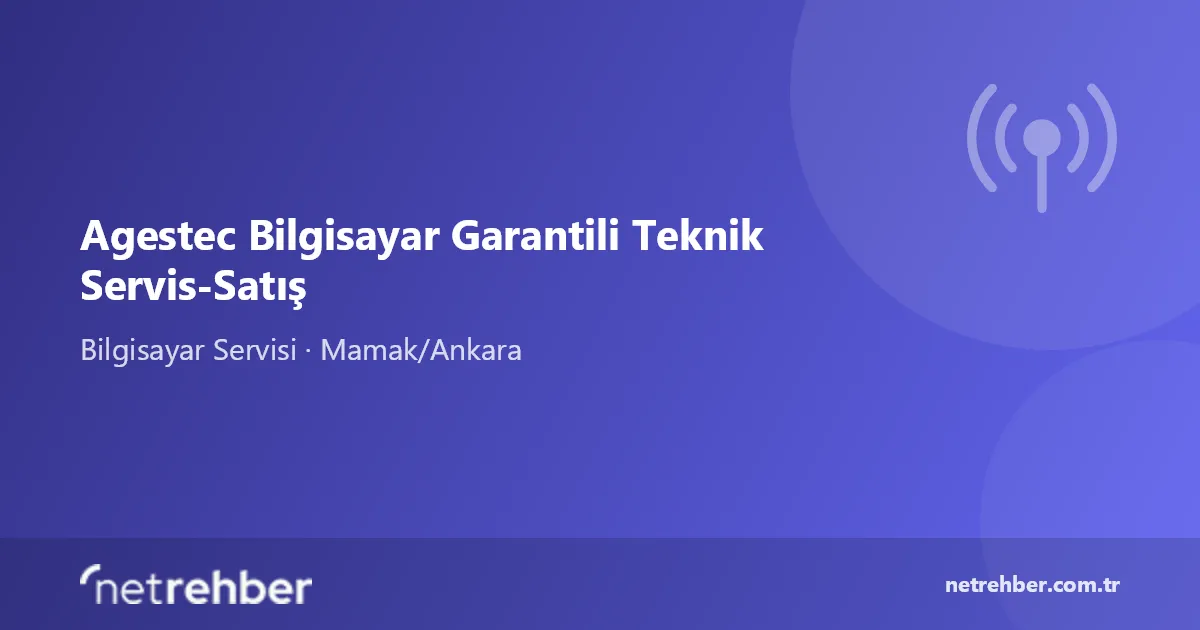 Agestec Bilgisayar Garantili Teknik Servis-Satış kapak görseli