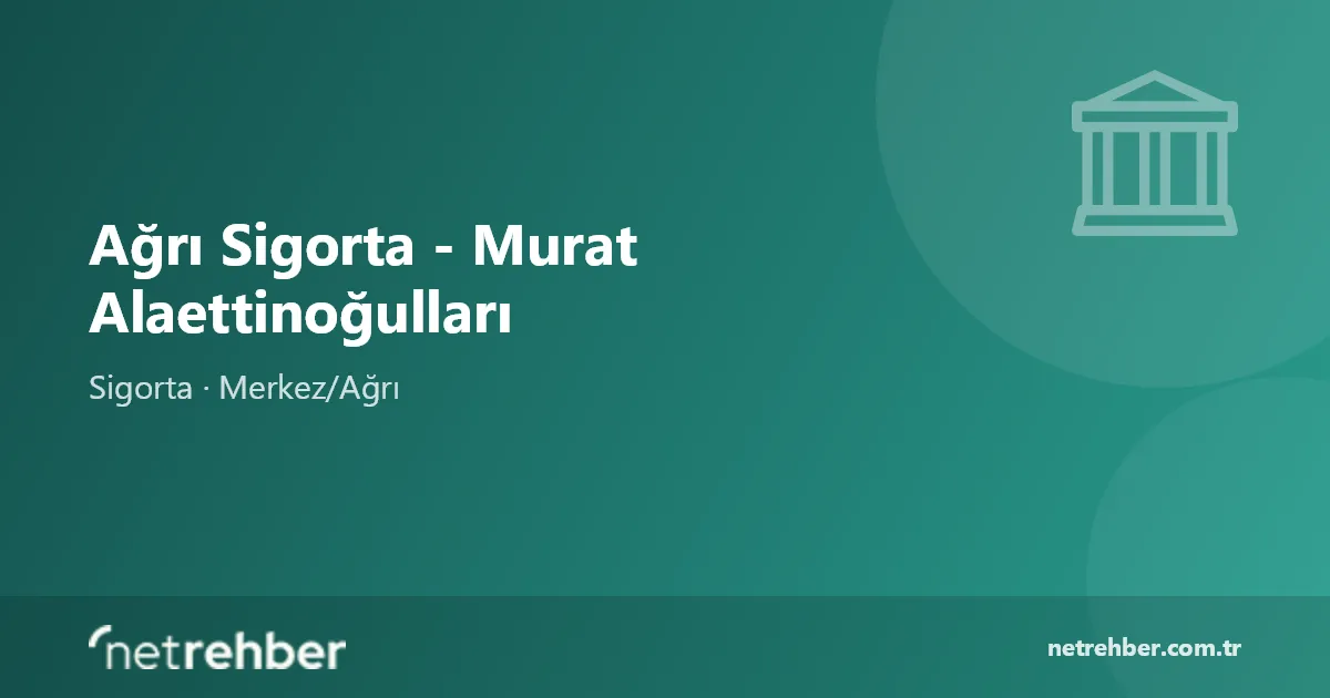 Ağrı Sigorta - Murat Alaettinoğulları kapak görseli