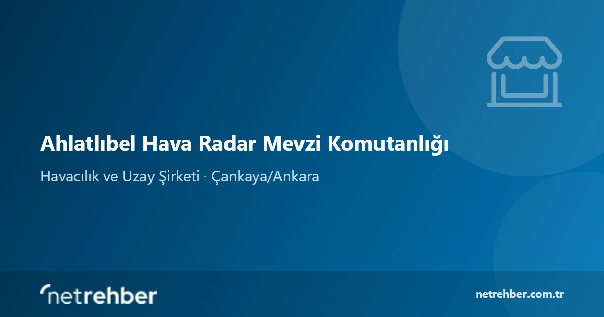 Ahlatlıbel Hava Radar Mevzi Komutanlığı kapak görseli