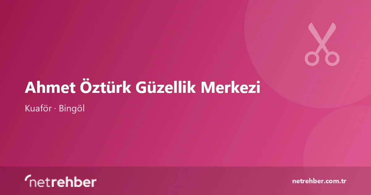 Ahmet Öztürk Güzellik Merkezi kapak görseli