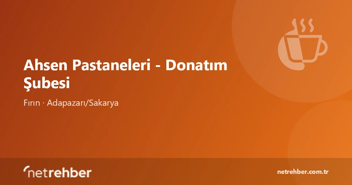 Ahsen Pastaneleri - Donatım Şubesi kapak görseli
