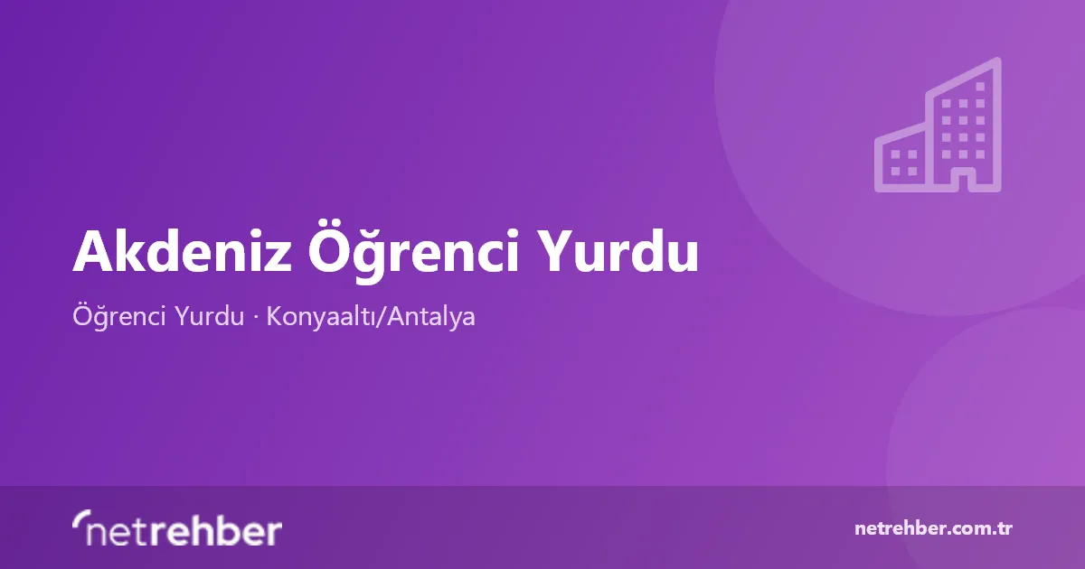 Akdeniz Öğrenci Yurdu kapak görseli