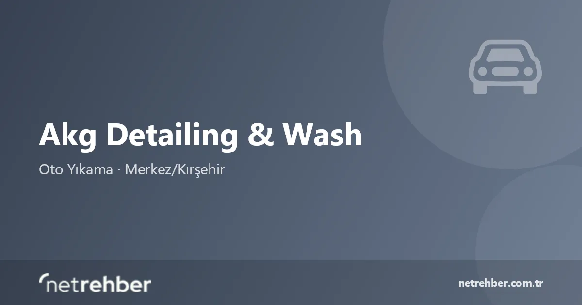 Akg Detailing & Wash kapak görseli
