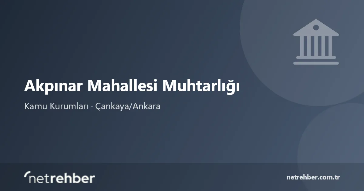 Akpınar Mahallesi Muhtarlığı kapak görseli