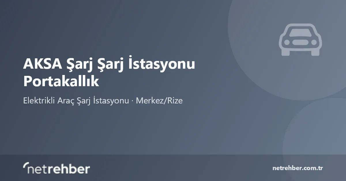 AKSA Şarj Şarj İstasyonu Portakallık kapak görseli