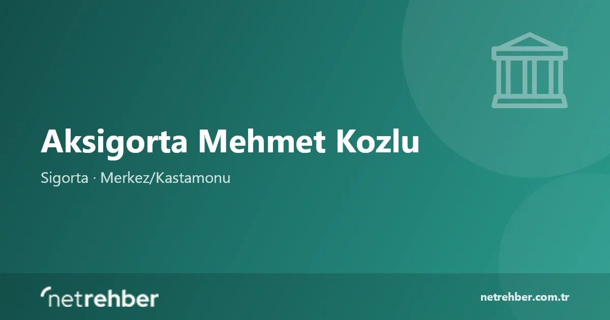 Aksigorta Mehmet Kozlu kapak görseli