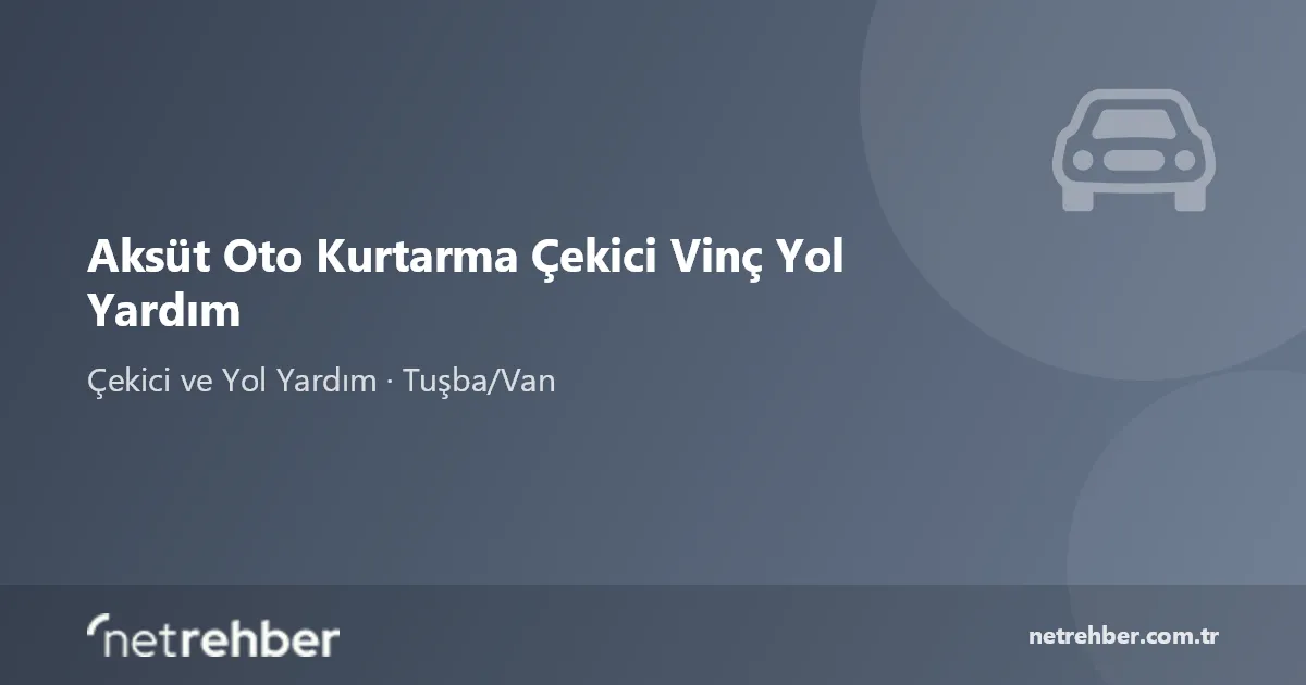 Aksüt Oto Kurtarma Çekici Vinç Yol Yardım kapak görseli
