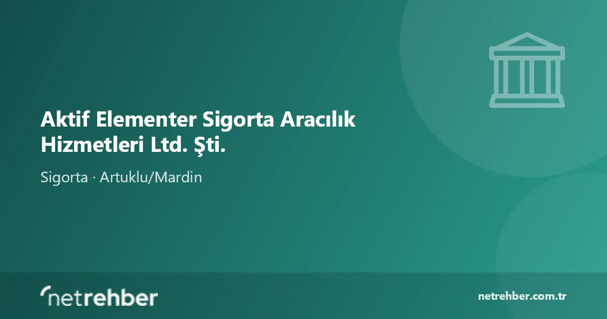 Aktif Elementer Sigorta Aracılık Hizmetleri Ltd. Şti. kapak görseli