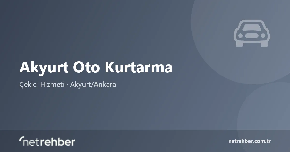 Akyurt Oto Kurtarma kapak görseli
