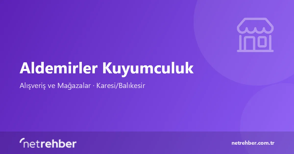 Aldemirler Kuyumculuk kapak görseli