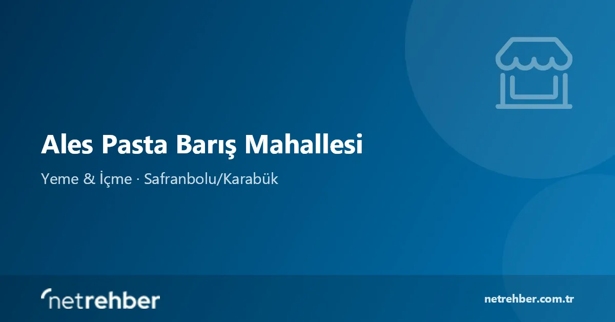 Ales Pasta Barış Mahallesi kapak görseli