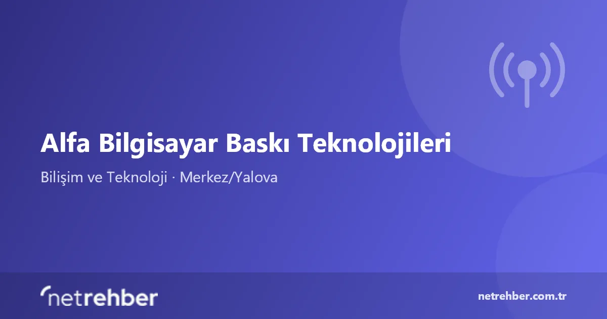 Alfa Bilgisayar Baskı Teknolojileri kapak görseli