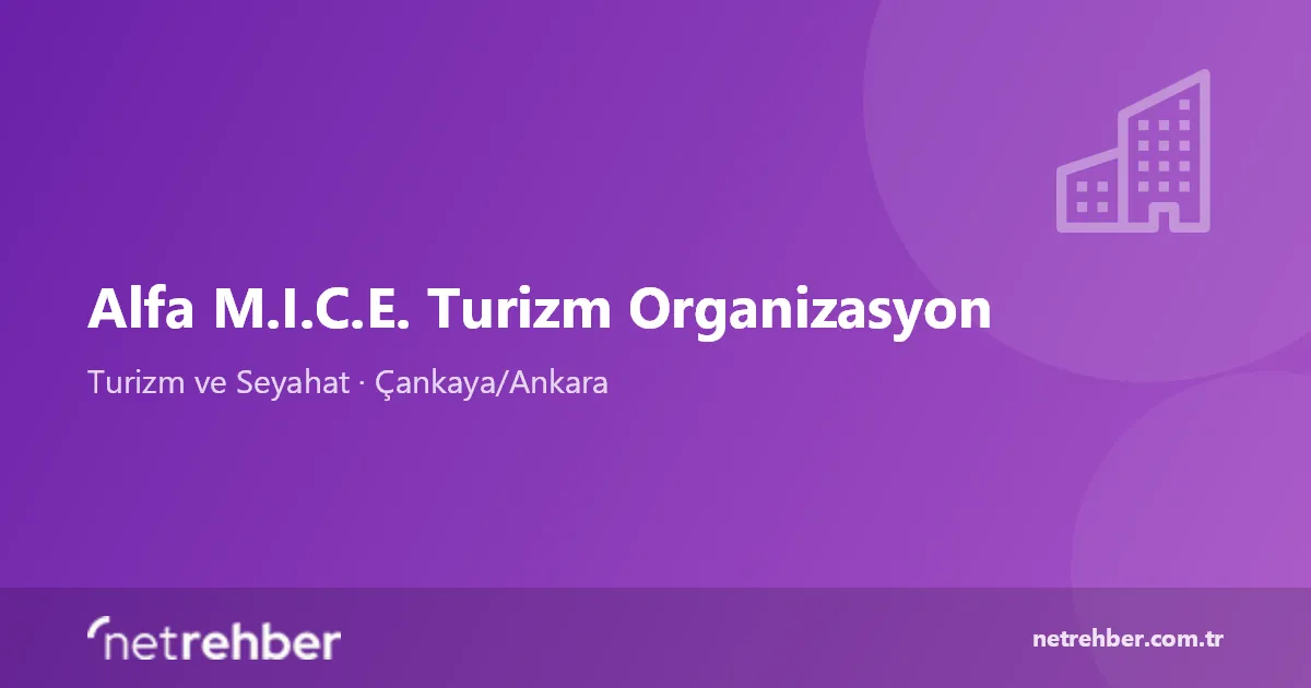 Alfa M.I.C.E. Turizm Organizasyon kapak görseli