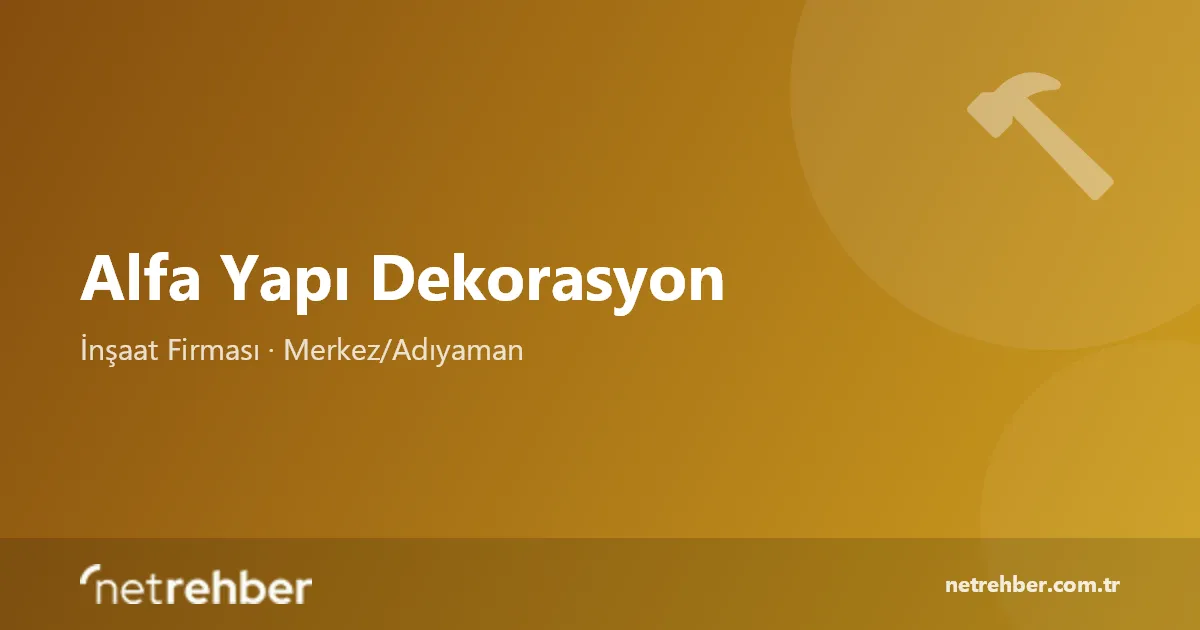 Alfa Yapı Dekorasyon kapak görseli