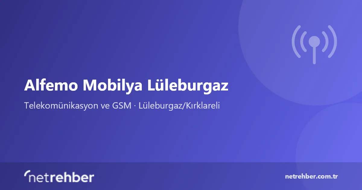 Alfemo Mobilya Lüleburgaz kapak görseli