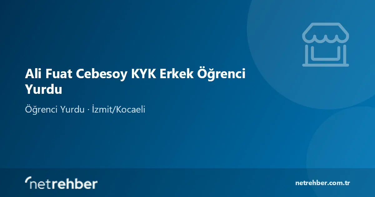 Ali Fuat Cebesoy KYK Erkek Öğrenci Yurdu kapak görseli