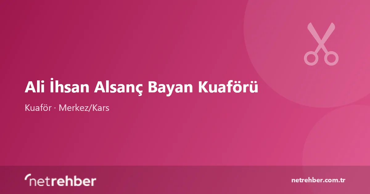 Ali İhsan Alsanç Bayan Kuaförü kapak görseli