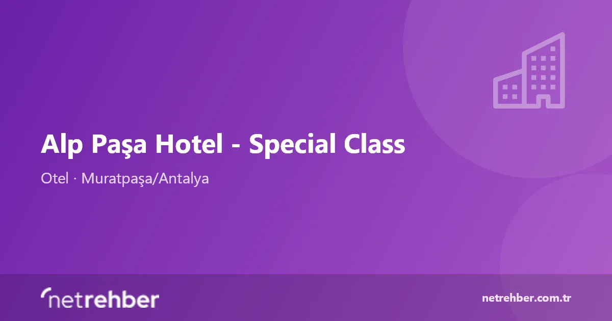 Alp Paşa Hotel - Special Class kapak görseli