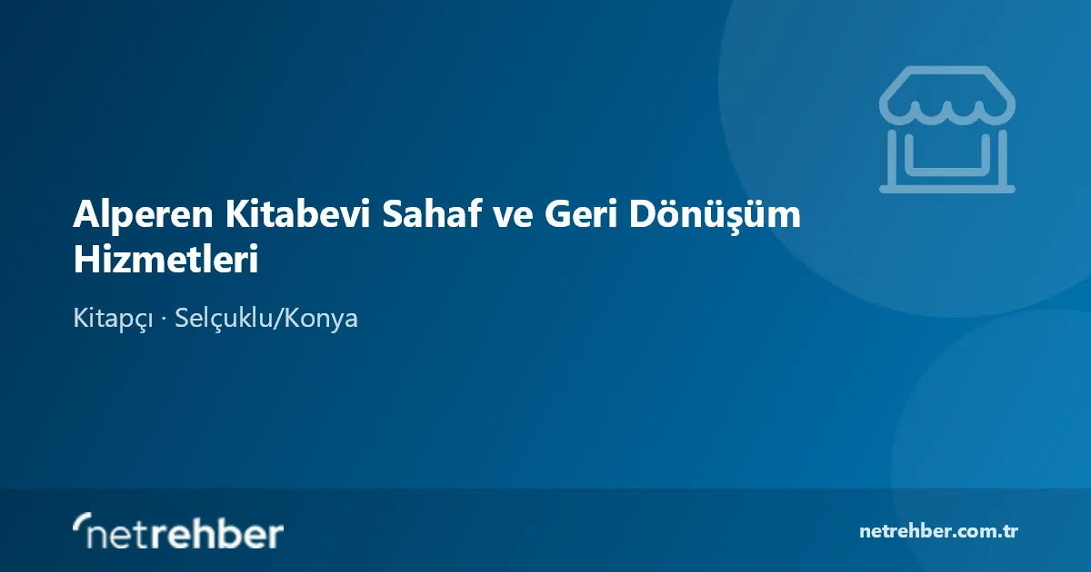 Alperen Kitabevi Sahaf ve Geri Dönüşüm Hizmetleri kapak görseli