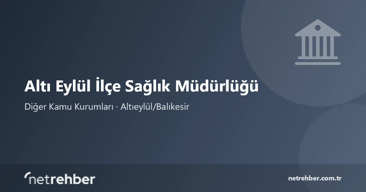 Altı Eylül İlçe Sağlık Müdürlüğü kapak görseli